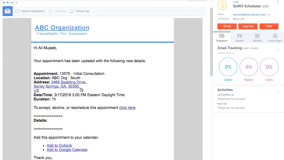 SUMO Branded Email-Appt Wizard